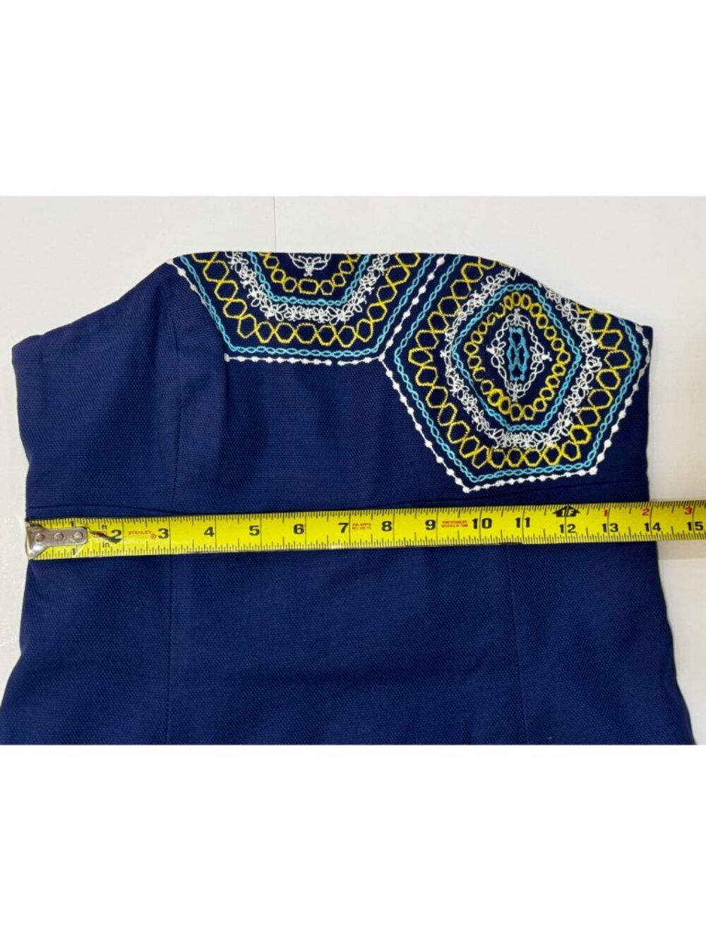 Lilly Pulitzer Bowen Strapless Dress Blue Embroidered Cocktail Party Size 2 - Picture 6 of 12